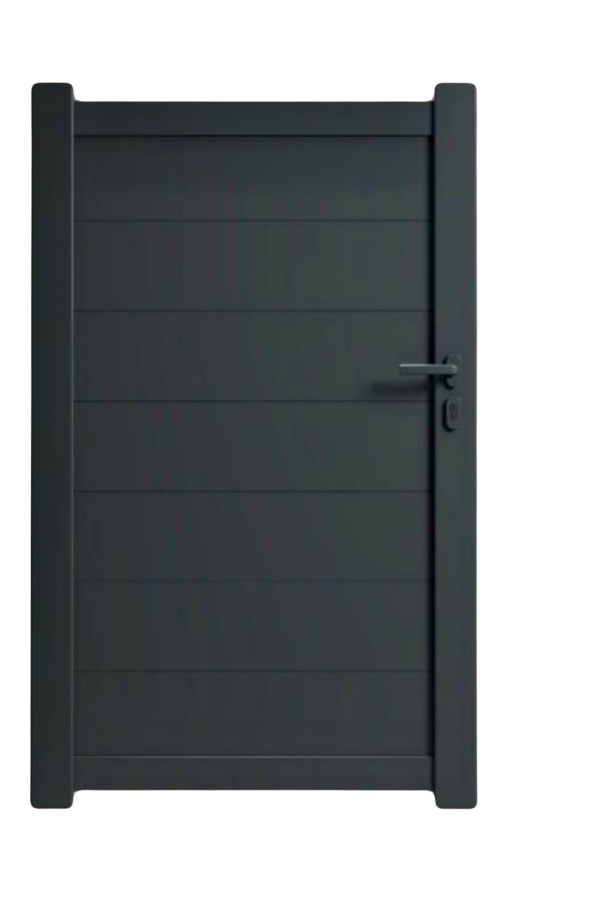 Portillon Plein en Aluminium Gris Anthracite &#8211; BERLIN Saverne 0