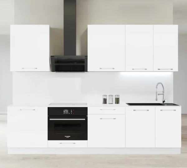 Cuisine Equipée 260cm – Meuble Haut/Bas, Façade Laquée Blanc Saverne 0